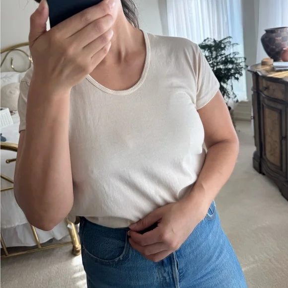 Esby Jane Cotton Tee Sand Off White XS  NWT - Picture 6 of 7